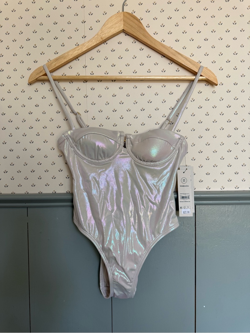 NWT Iridescent Pearl Swim Suit XXS